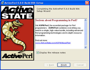 ActivePerl セットアップ画面